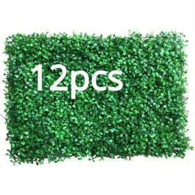 Artificial Boxwood Panel 12pcs Boxwood Hedge Wall Panels Artificial Grass Backdrop Wall 24X16 4cm Green Grass Wall (pcs: 12pcs)