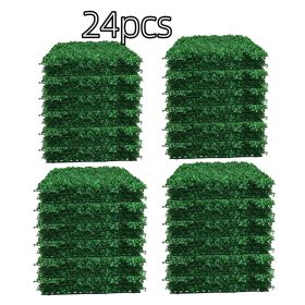 Artificial Boxwood Panel 12pcs Boxwood Hedge Wall Panels Artificial Grass Backdrop Wall 24X16 4cm Green Grass Wall (pcs: 24pcs.)